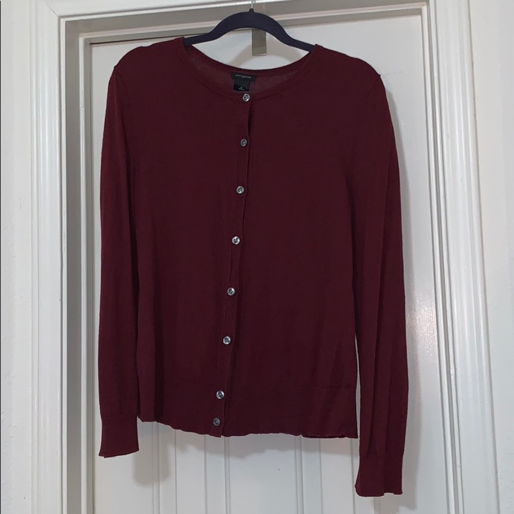 Ann Taylor Maroon Cardigan XL